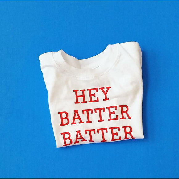 Hey Batter Batter Swing Batter Toddler T-Shirt (2T - 5/6T)