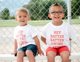 Hey Batter Batter Swing Batter Toddler T-Shirt (2T - 5/6T)
