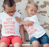 Hey Batter Batter Swing Batter Toddler T-Shirt (2T - 5/6T)