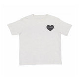"It's All Good Baby Baby" Tee – Heather Light Gray T-Shirt with Back Print + Heart Front Chest Logo – Matching Baby Onesie Available