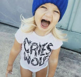 “Cries Wolf” Baby Onesie – Funny Infant Bodysuit
