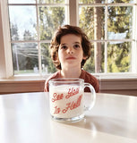 See You In Hell Glass Mug | Funny Clear Coffee Mug | Sarcastic Handmade Mug by In Good Fun | Adult Humor Gift