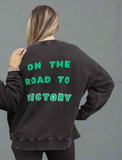 Handmade Felt Appliqué Eagles Crewneck – Custom Back Sayings | Cozy Pocket Sweatshirt