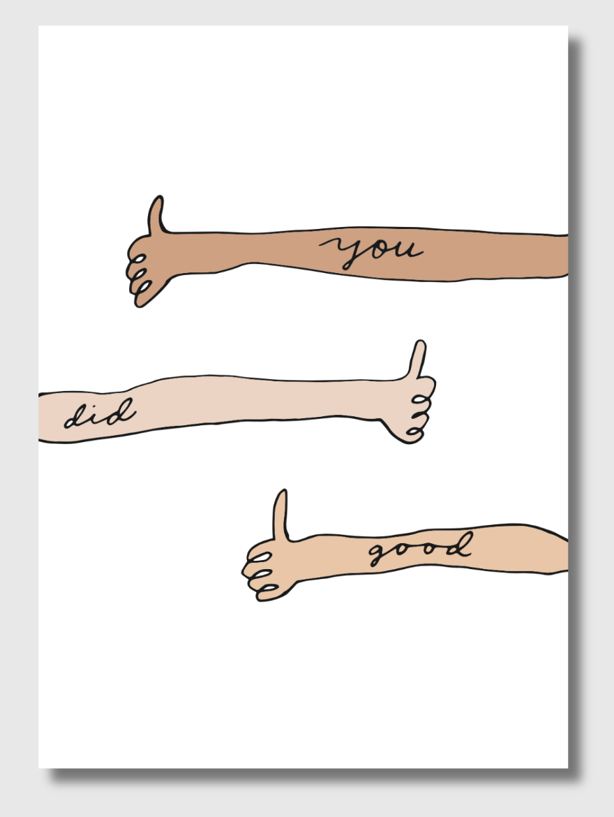 “You Did Good” Encouragement Card | 5x7 Hand-Illustrated Thumbs Up Greeting Card