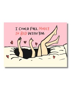 Funny Love Card – “I Could Fall Madly in Bed With You” | 5x7 Flirty & Romantic Greeting Card