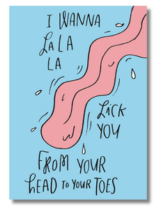 Head to Toe Lick You Greeting Card – Funny Sexy Card for Couples | 5x7 Dirty Valentine