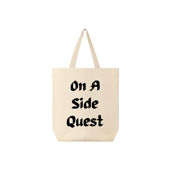 On A Side Quest – Funny Canvas Tote for Gamers, Dreamers & Daily Adventurers