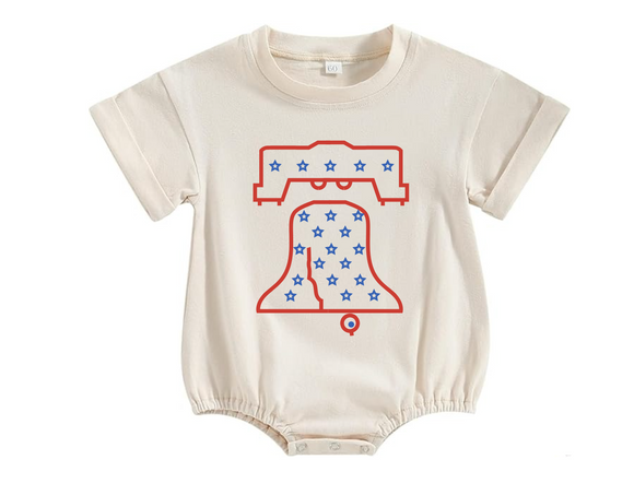 Liberty Bell Bubble Romper Onesie – Philly Baby Bubble Outfit (Infant Sizes)