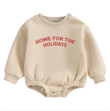 “Home for the Holidays” Bubble Romper – Cozy Holiday Baby Outfit (Two Styles!)