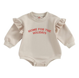 “Home for the Holidays” Bubble Romper – Cozy Holiday Baby Outfit (Two Styles!)