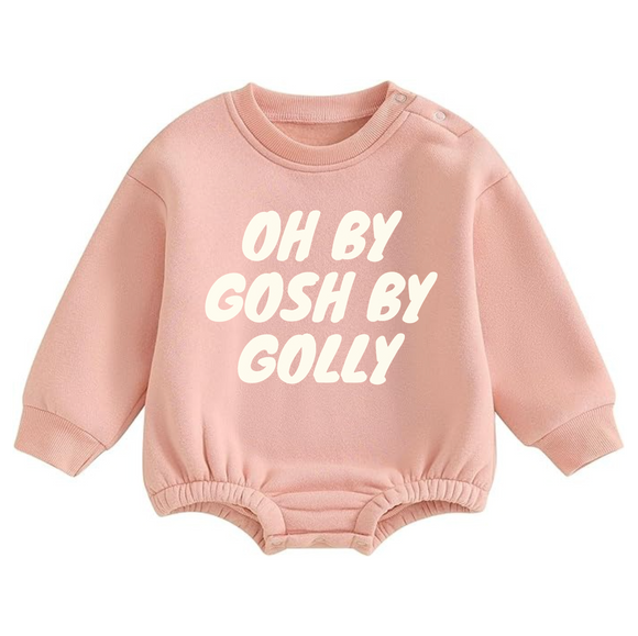 “OH BY GOSH BY GOLLY” Holiday Bubble Romper – Vintage-Inspired Baby Christmas Outfit