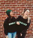 Handmade Felt Appliqué Eagles Crewneck – Custom Back Sayings | Cozy Pocket Sweatshirt