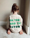 Handmade Toddler Eagles Sweatshirt – "On The Road To Victory" Felt Applique