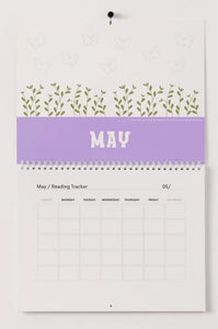 Undated Reading Trackers Calendar – Fill-In-The-Blank Months | Bookish Wall Calendar | Reading Trackers | Gift for Bookworms